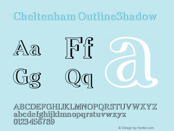 Cheltenham OutlineShadow Version 001.000 Font Sample