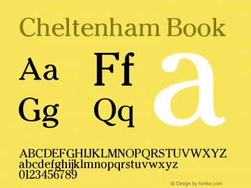 Cheltenham Book Version 001.000 Font Sample