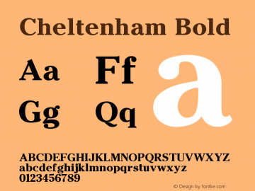 Cheltenham Bold Version 001.000 Font Sample