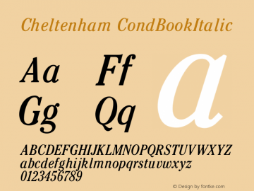 Cheltenham CondBookItalic Version 001.000 Font Sample