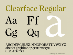 Clearface Regular Version 001.000 Font Sample