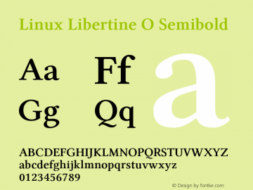 Linux Libertine O Semibold Version 5.0.0 Font Sample