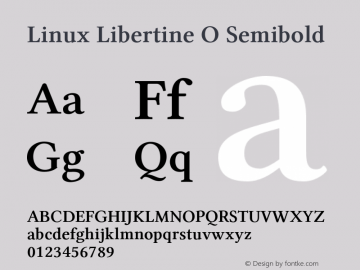 Linux Libertine O Semibold Version 5.1.1 Font Sample