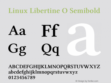 Linux Libertine O Semibold Version 5.1.1 Font Sample