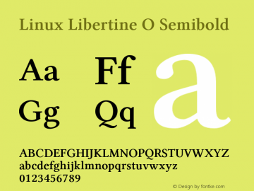 Linux Libertine O Semibold Version 5.1.2 Font Sample