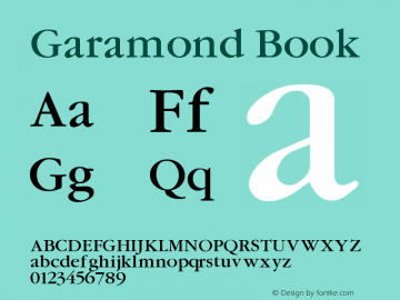 Garamond Book Version 001.000图片样张