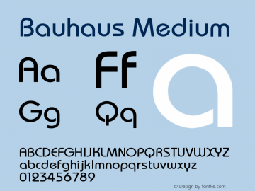 Bauhaus Medium Version 001.000 Font Sample