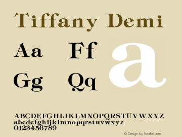 Tiffany Demi Version 001.000 Font Sample