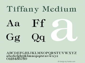 Tiffany Medium Version 001.000 Font Sample