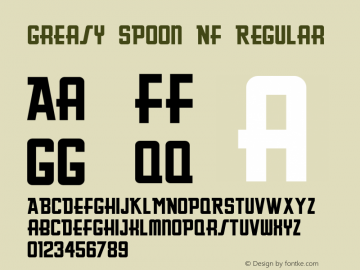 Greasy Spoon NF Regular Version 1.002 Font Sample