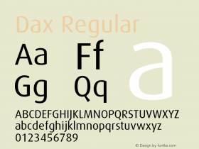 Dax Regular Version 001.000 Font Sample