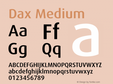 Dax Medium Version 001.000 Font Sample