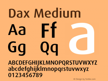 Dax Medium Version 001.000 Font Sample