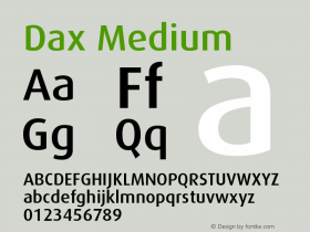 Dax Medium Version 001.000 Font Sample