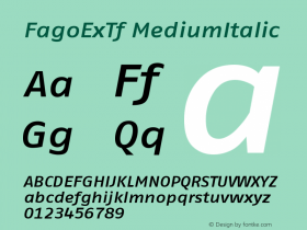 FagoExTf MediumItalic Version 001.000 Font Sample