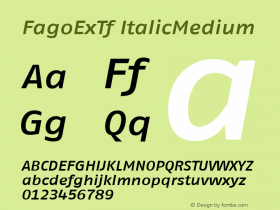 FagoExTf ItalicMedium Version 001.000 Font Sample