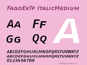 FagoExTf ItalicMedium Version 001.000 Font Sample