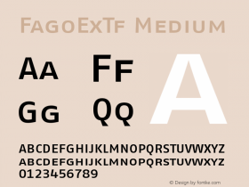 FagoExTf Medium Version 001.000 Font Sample