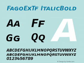 FagoExTf ItalicBold Version 001.000 Font Sample
