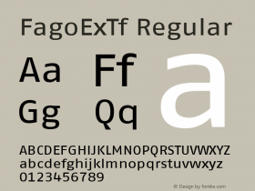 FagoExTf Regular Version 001.000 Font Sample