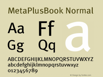 MetaPlusBook Normal Version 001.000 Font Sample