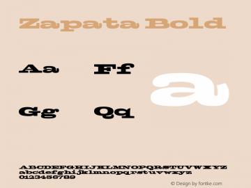 Zapata Bold Version 001.000 Font Sample