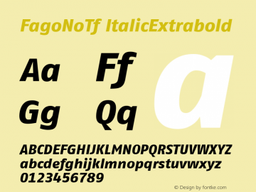 FagoNoTf ItalicExtrabold Version 001.000图片样张