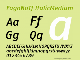 FagoNoTf ItalicMedium Version 001.000图片样张