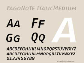 FagoNoTf ItalicMedium Version 001.000图片样张