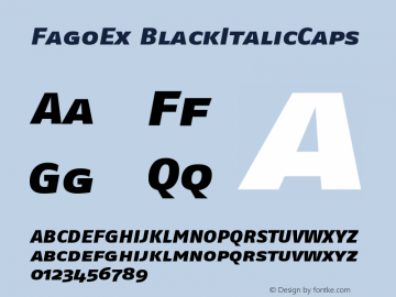 FagoEx BlackItalicCaps Version 001.000 Font Sample