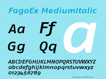 FagoEx MediumItalic Version 001.000 Font Sample