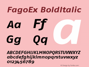 FagoEx BoldItalic Version 001.000 Font Sample