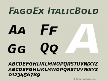 FagoEx ItalicBold Version 001.000 Font Sample