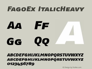 FagoEx ItalicHeavy Version 001.000 Font Sample