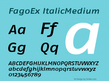 FagoEx ItalicMedium Version 001.000 Font Sample