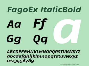 FagoEx ItalicBold Version 001.000 Font Sample