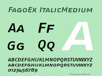 FagoEx ItalicMedium Version 001.000 Font Sample