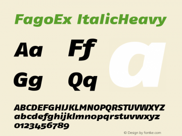FagoEx ItalicHeavy Version 001.000 Font Sample