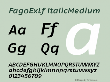 FagoExLf ItalicMedium Version 001.000 Font Sample
