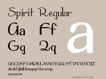 Spirit Regular Version 1.03 Font Sample
