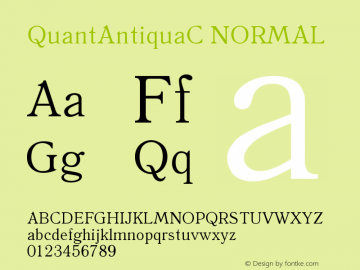 QuantAntiquaC NORMAL Version 001.000 Font Sample