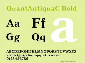QuantAntiquaC Bold Version 001.000 Font Sample