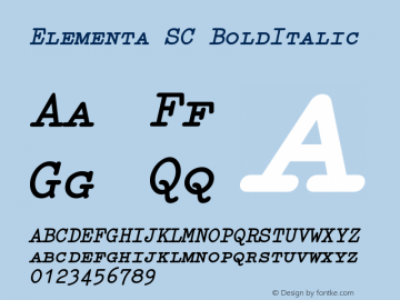 Elementa SC BoldItalic Version 001.000图片样张