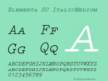 Elementa SC ItalicMedium Version 001.000图片样张