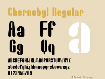 Chernobyl Regular Version 001.000 Font Sample