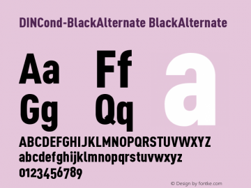 DINCond-BlackAlternate BlackAlternate Version 001.000图片样张