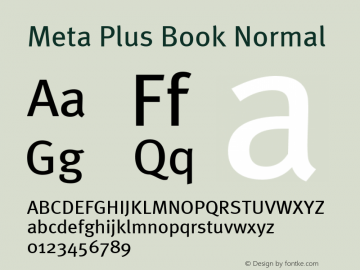 Meta Plus Book Normal Macromedia Fontographer 4.1 08.02.00 Font Sample
