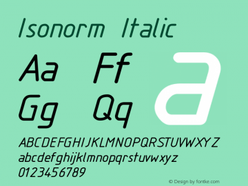 Isonorm Italic Version 001.000图片样张