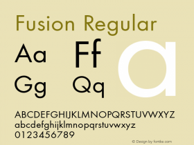 Fusion Regular 3.1 Font Sample