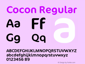 Cocon Regular Version 001.000 Font Sample